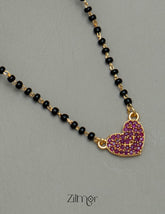 AG101894 - AD Stone  Heart Pendant Mangalsutra 2-Zilmor
